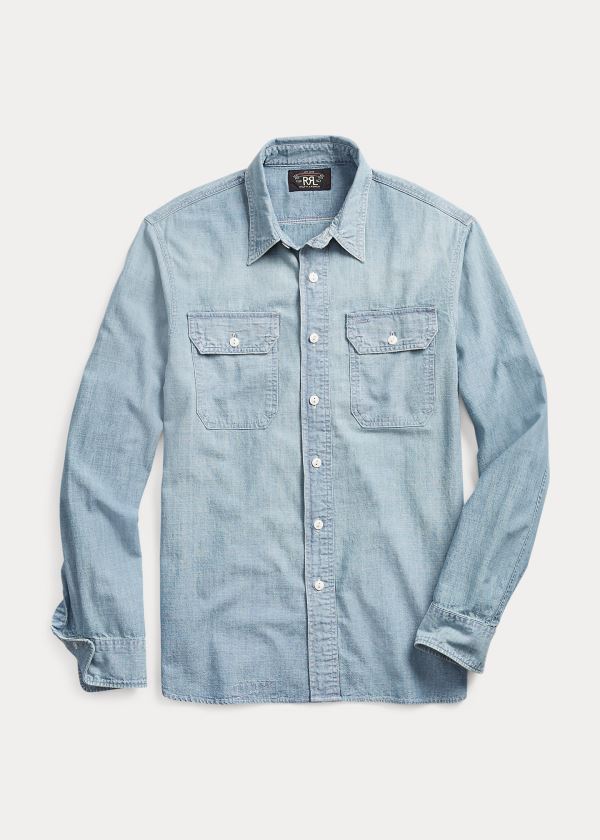 Ralph Lauren Chambray Arbejdsskjorter Herre Danmark (EIUJP4280)